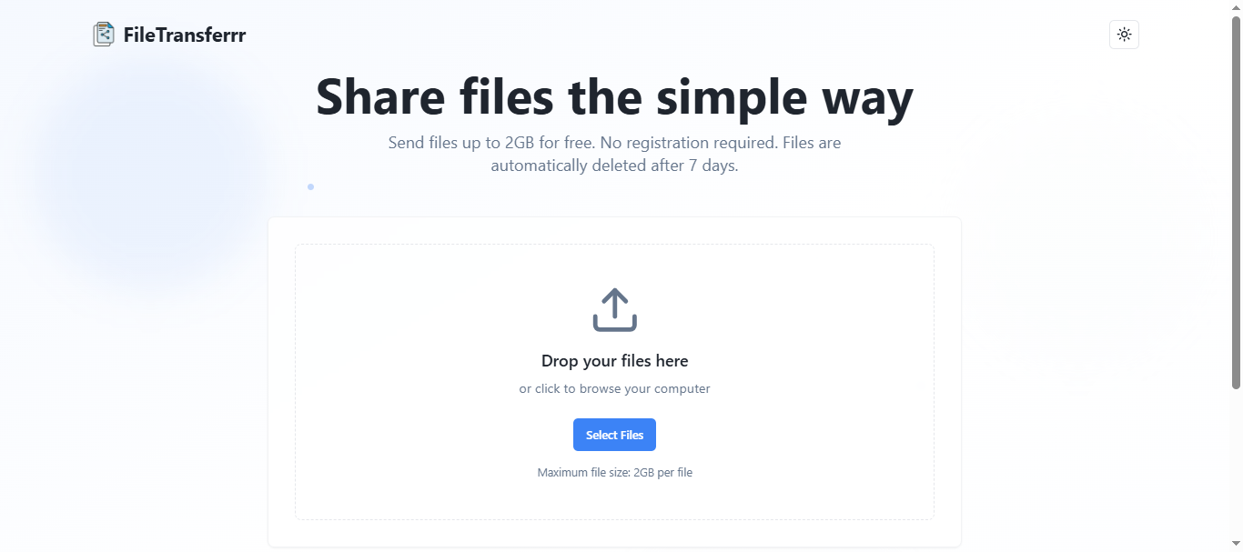 File Upload Interface Screenshot