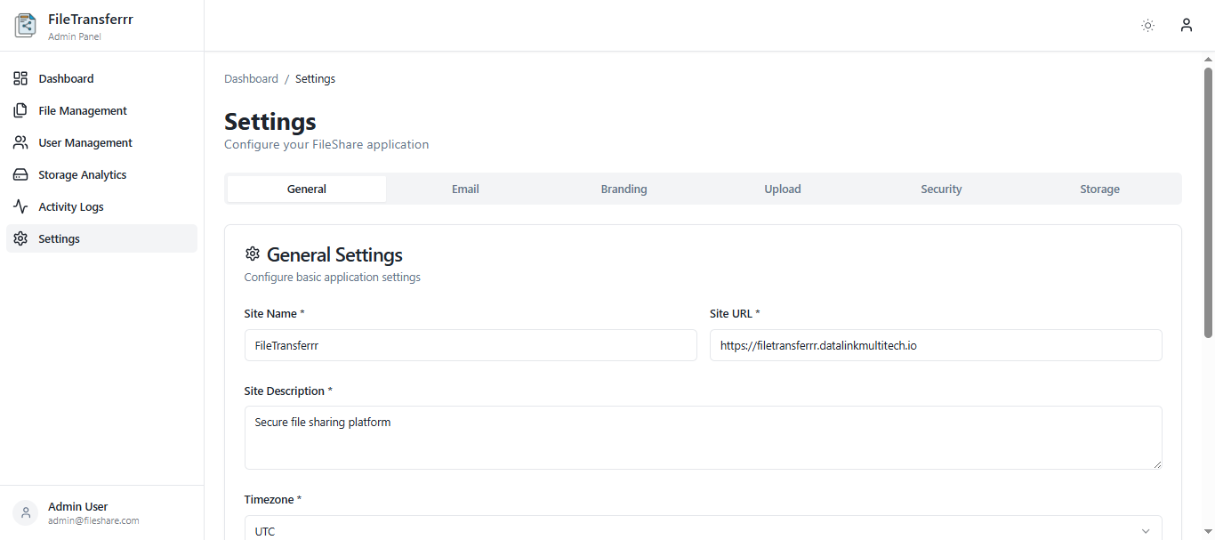 Settings Panel Screenshot